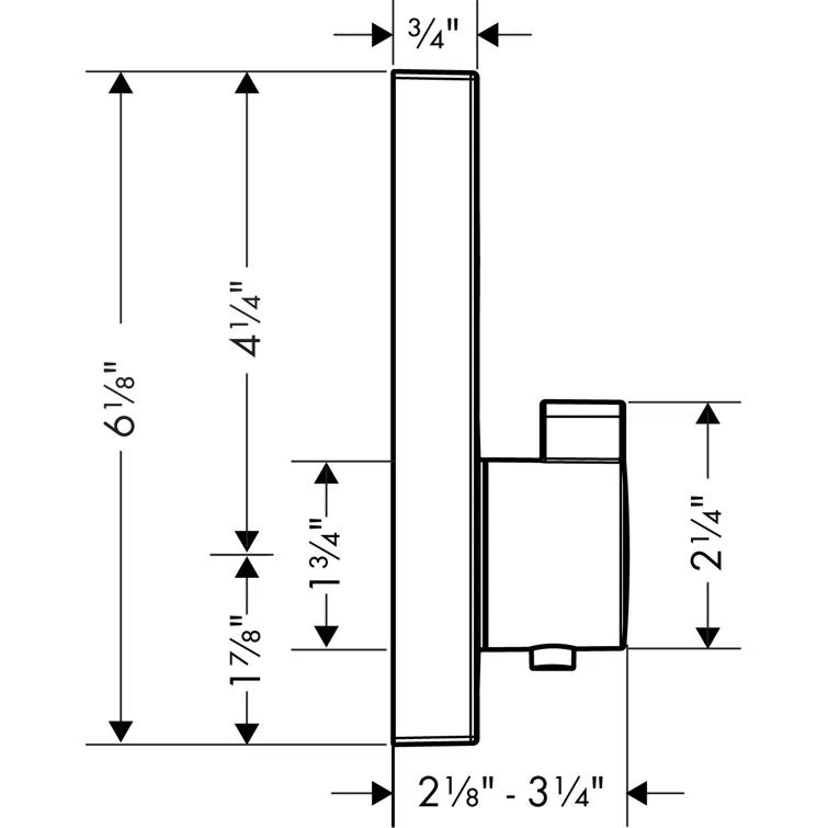 ShowerSelect 1-Handle 6-Inch Wide, Temperature Memory, Thermostatic Valve Trim Only, with Diverter