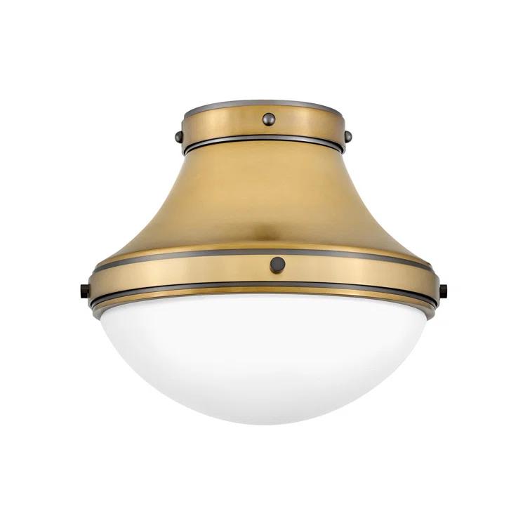 Hinkley Oliver 14" Flush Mount Ceiling Light w/ Etched Opal Glass