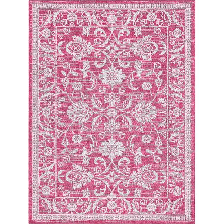 Lia Delphi Persian Oriental Fuchsia Indoor/Outdoor Area Rug
