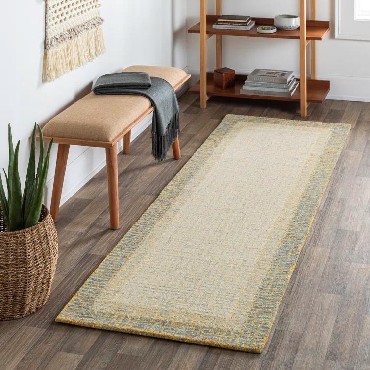Handmade Tufted Wool Rectangular Easy Care Rug