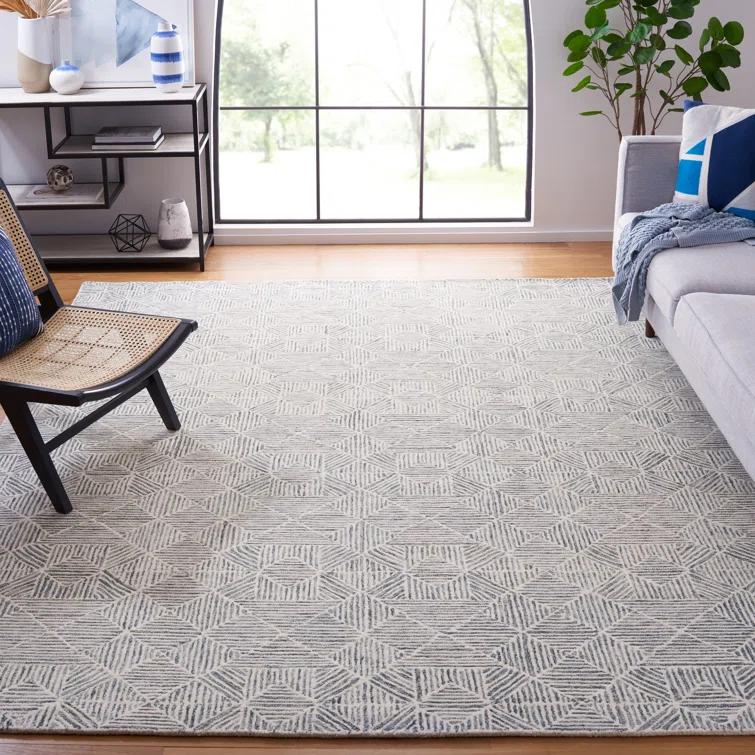 SAFAVIEH Abstract Brock Geometric Area Rug, Green/Ivory, 6' x 6' Square