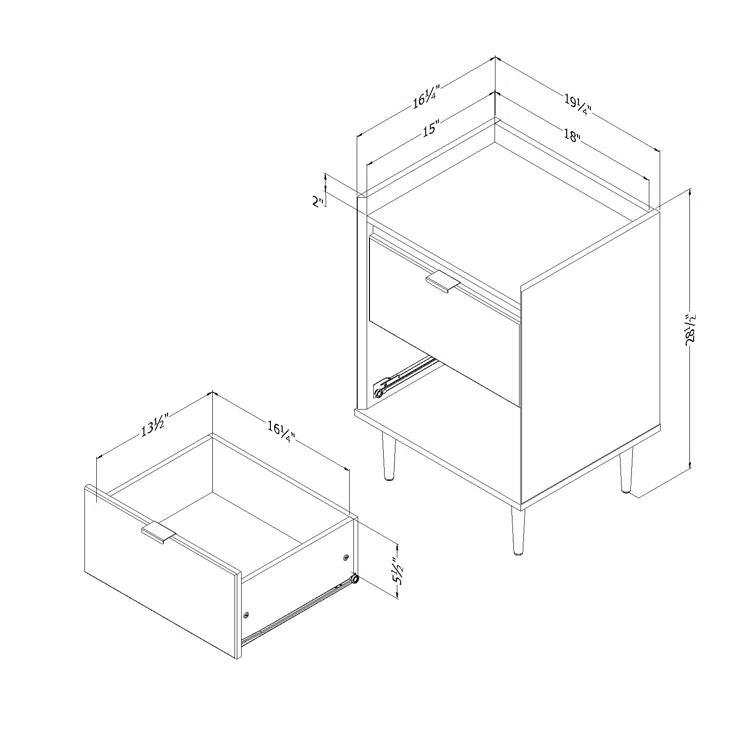 Hype 2 Drawer End Table with Storage