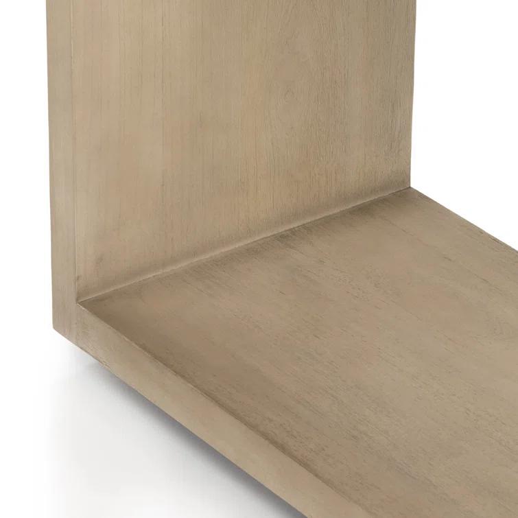 Cantilevered Modern Darian Console Table in White Mahogany