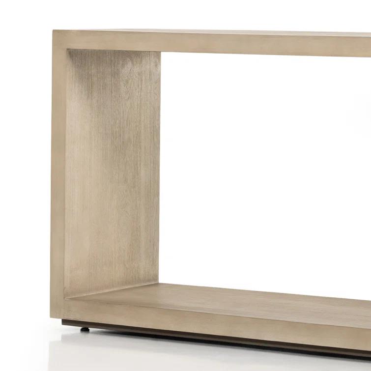Cantilevered Modern Darian Console Table in White Mahogany