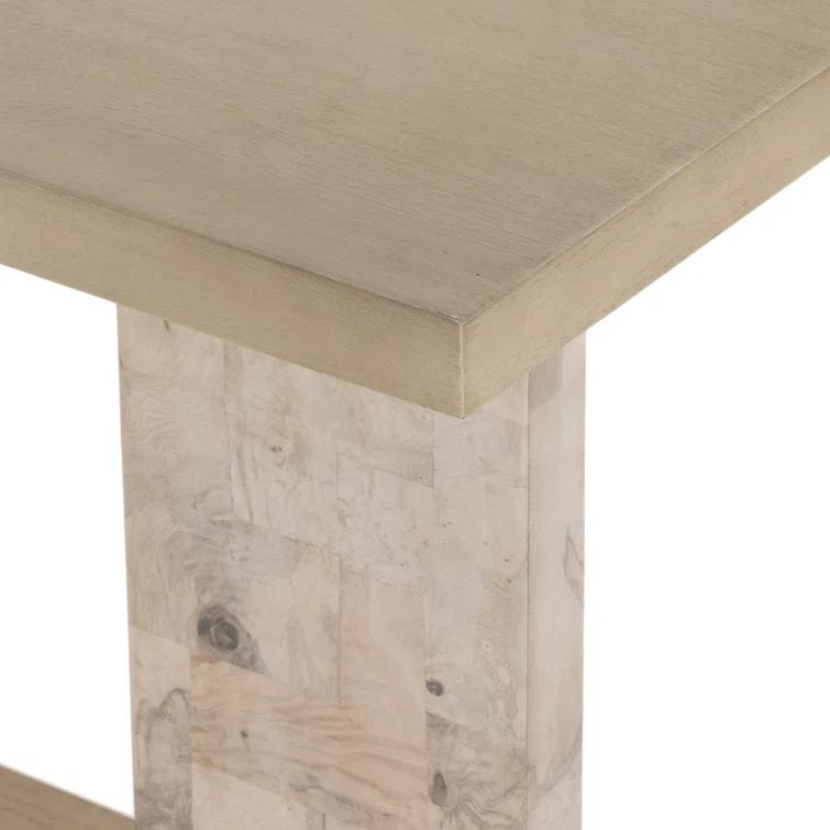 Cantilevered Modern Darian Console Table in White Mahogany