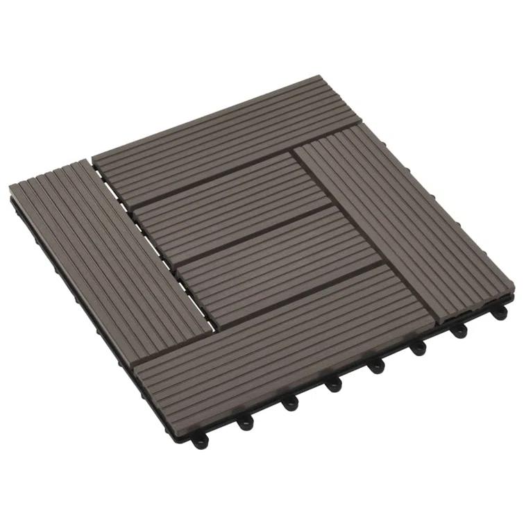 VidaXL 11 Pieces Decking Tiles WPC 11.8" x 11.8" 1 Sqm