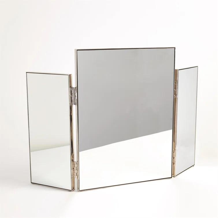Tri-Fold Vanity Mirror-Nickel