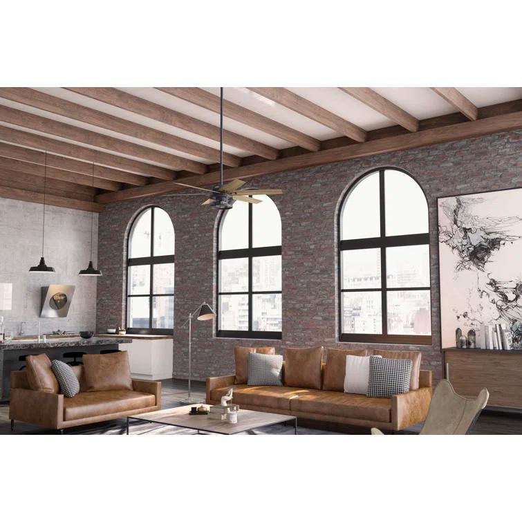 52" Houston 6 - Blade Ceiling Fan With LED Light Kit And Handheld Remote