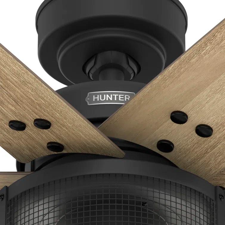 52" Houston 6 - Blade Ceiling Fan With LED Light Kit And Handheld Remote
