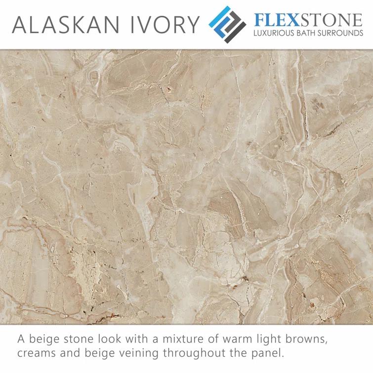 FlexStone 36"L x 36"W Single Threshold Alcove Shower Base with Center Drain