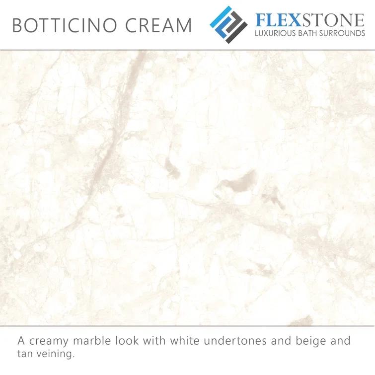 FlexStone 60"L x 30"W Single Threshold Alcove Shower Base with Right-Hand Drain