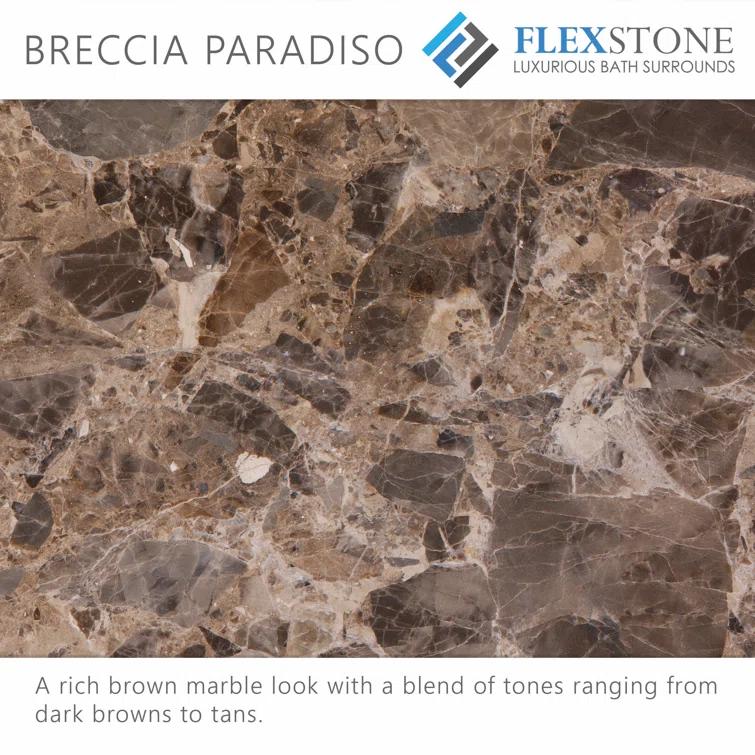 FlexStone 36"L x 36"W Single Threshold Alcove Shower Base with Center Drain