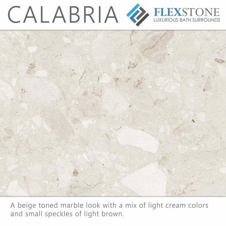 FlexStone 60"L x 36"W Single Threshold Alcove Shower Base with Center Drain