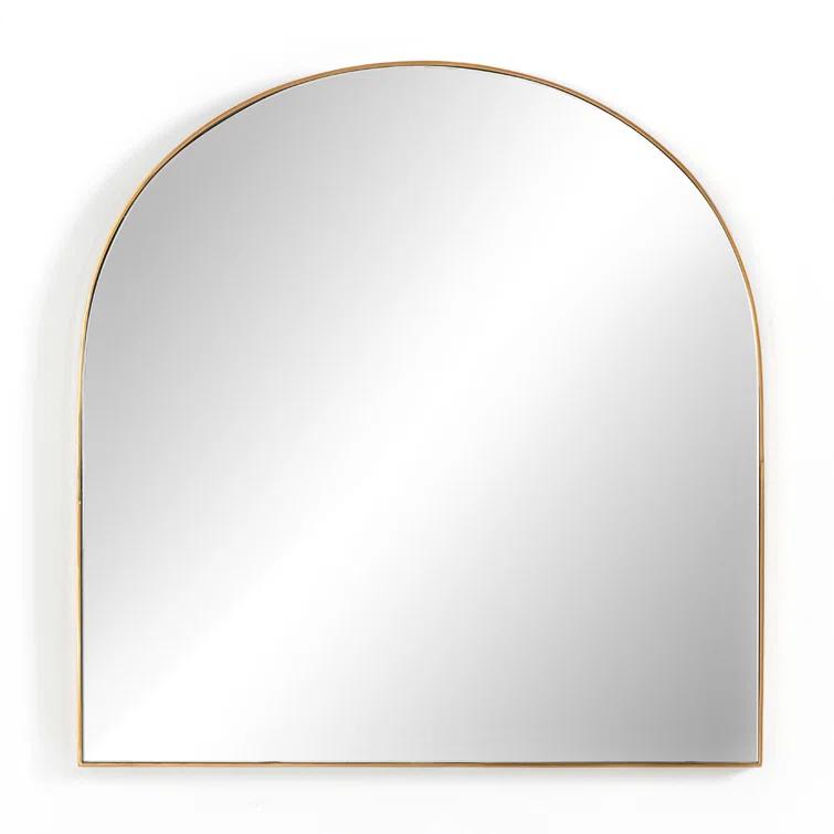 Georgina Polished Brass Arched Wall Mirror