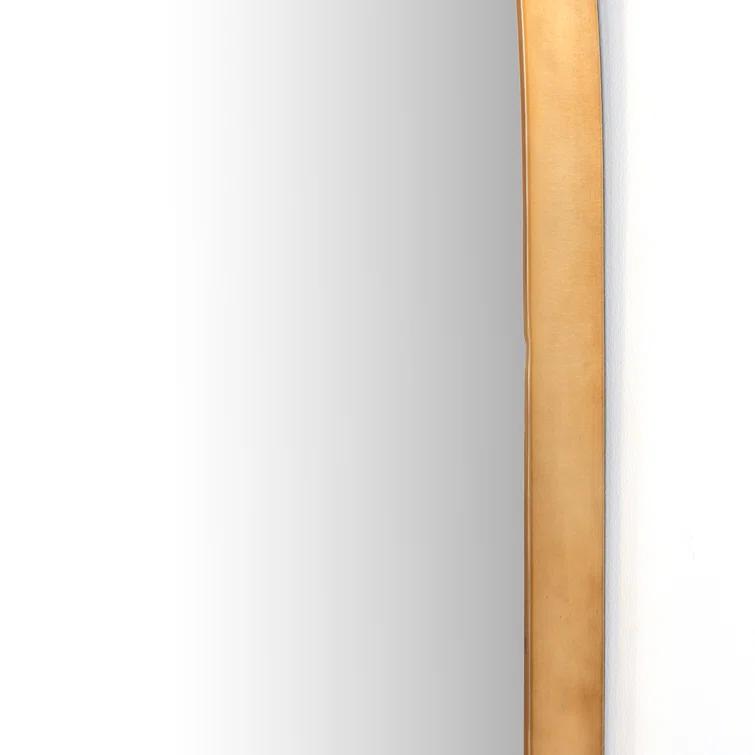 Georgina Polished Brass Arched Wall Mirror