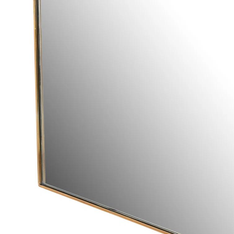 Georgina Polished Brass Arched Wall Mirror