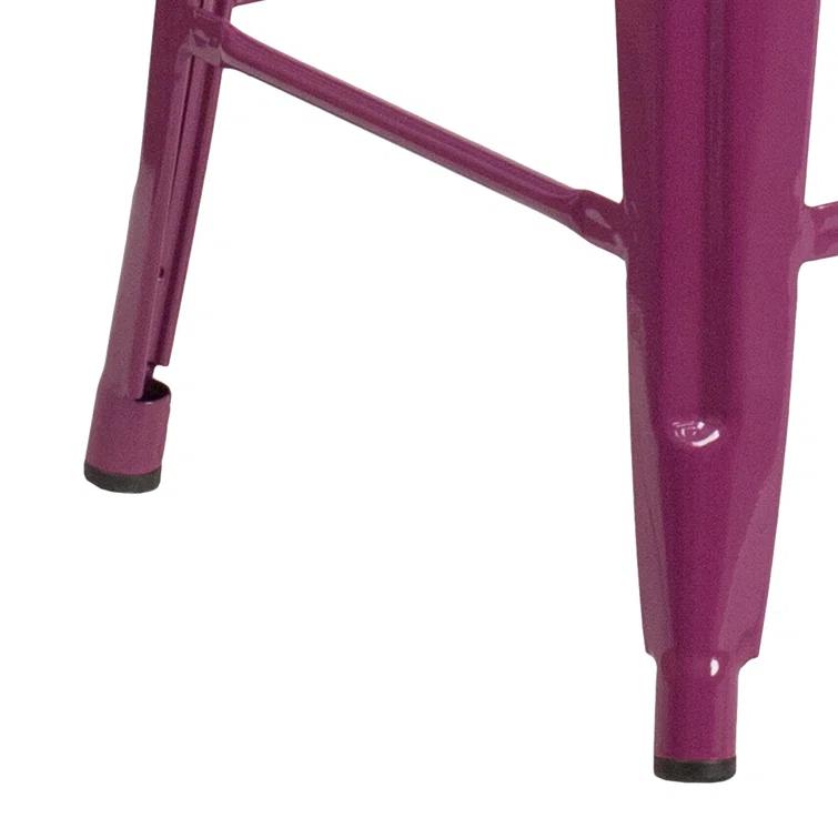 30'' High Backless Distressed Antique Blue Metal Indoor-Outdoor Barstool