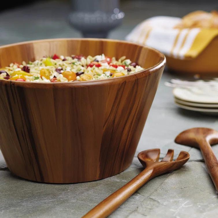 Anolon Pantryware Teak Wood Salad Serving Set, 3 Piece