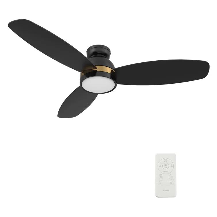 Smart Flush Mount Ceiling Fan with Light, Remote Control, DC Motor