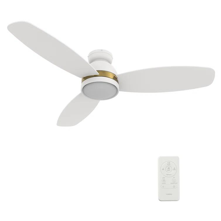 Smart Flush Mount Ceiling Fan with Light, Remote Control, DC Motor