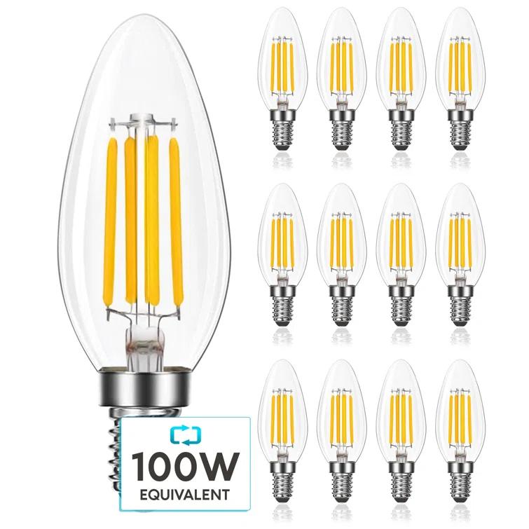 Luxrite LR21648-12PK 7 Watt (100 Watt Equivalent), B11 LED, Dimmable, Natural White (3500K), E12/Candelabra Base