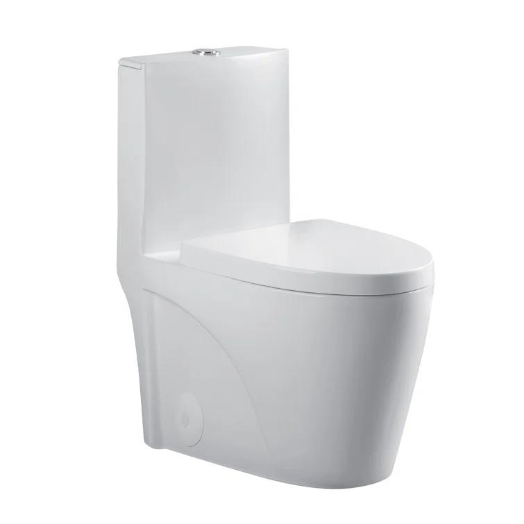 Fine Fixtures MOTB7W Dual-Flush Elongated One-Piece Toilet with High Efficiency Flush