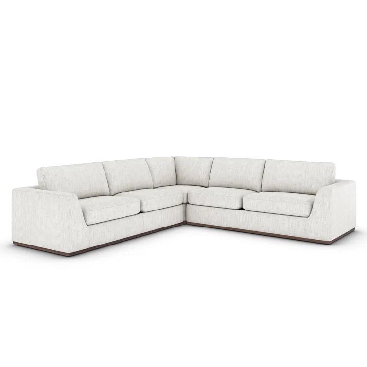 Aldred Silver Contemporary 120" Flared Arm Sectional Sofa