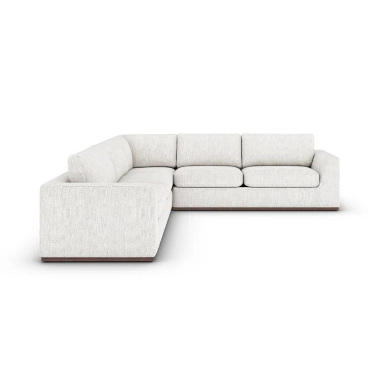 Aldred Silver Contemporary 120" Flared Arm Sectional Sofa