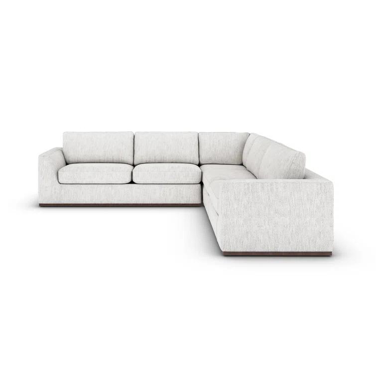 Aldred Silver Contemporary 120" Flared Arm Sectional Sofa