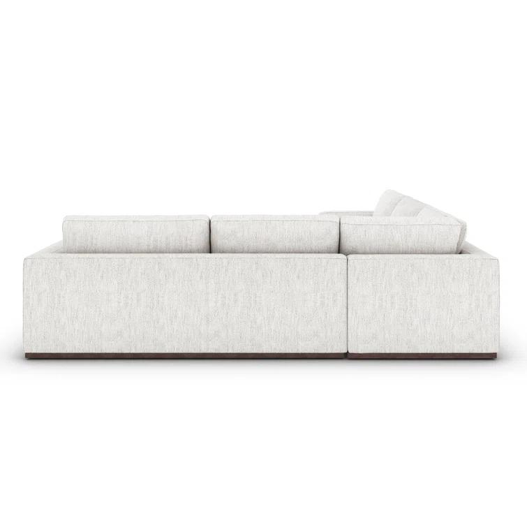 Aldred Silver Contemporary 120" Flared Arm Sectional Sofa
