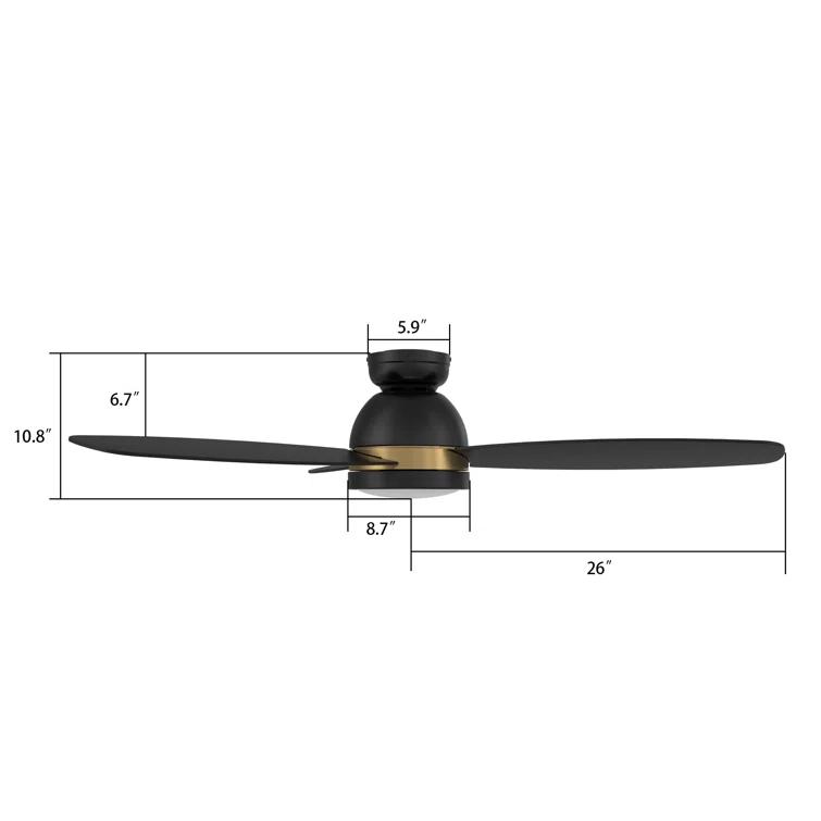 Smart Flush Mount Ceiling Fan with Light, Remote Control, DC Motor
