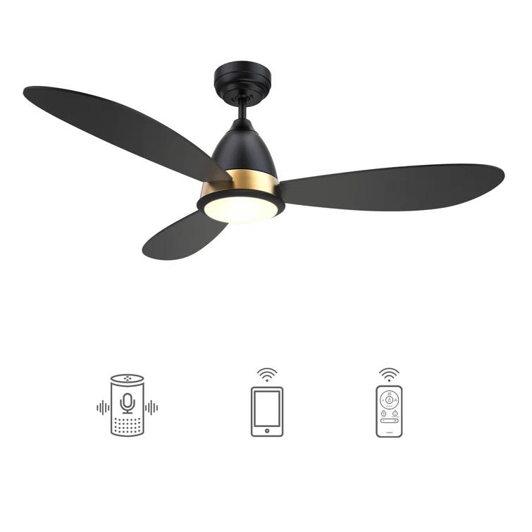 Fayette 52'' Smart Ceiling Fan With Remote, Light Kit IncludedWorks With Google Assistant And Amazon Alexa,Siri Shortcut.
