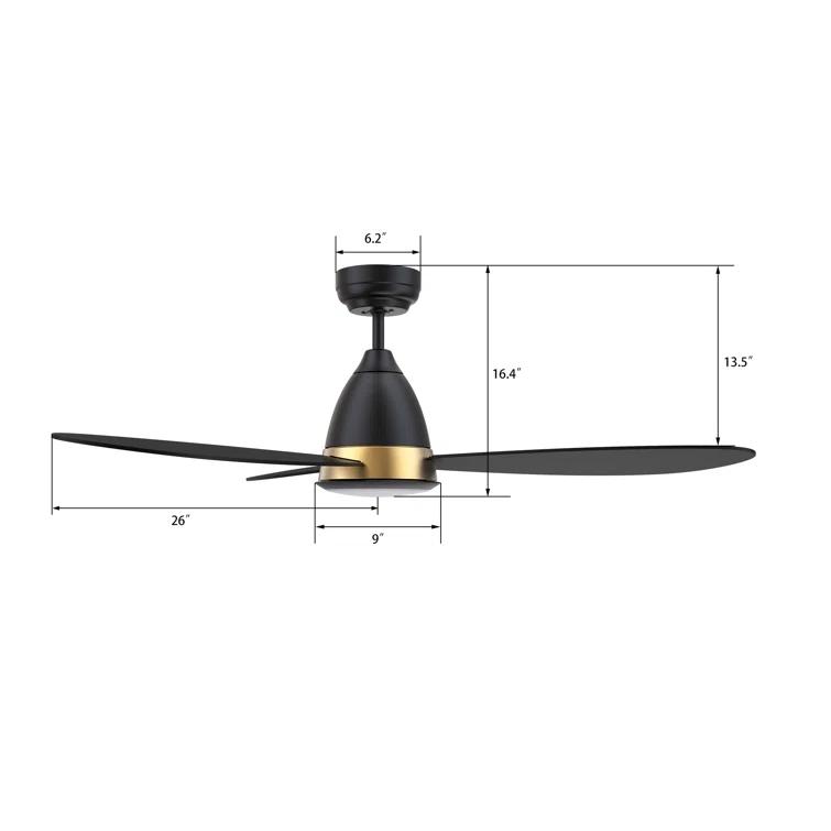 Fayette 52'' Smart Ceiling Fan With Remote, Light Kit IncludedWorks With Google Assistant And Amazon Alexa,Siri Shortcut.
