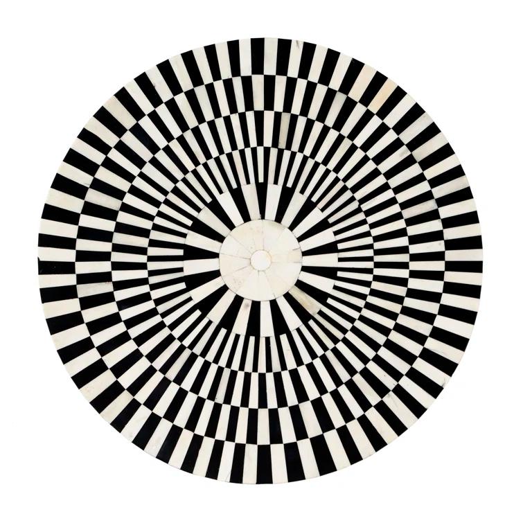 Butler Specialty Transitional Rimma Bone Inlay Side Table In Black And White