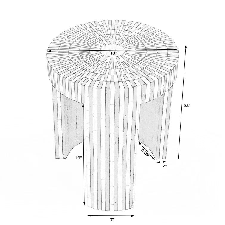 Butler Specialty Transitional Rimma Bone Inlay Side Table In Black And White