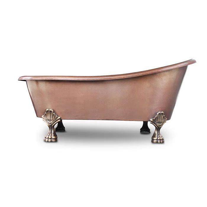 Heisenberg 5'6" Copper Freestanding Clawfoot Bathtub with No Overflow