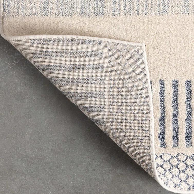 Marcone Briar Tribal Geometric Abstract Light Blue Looped Pile Rug