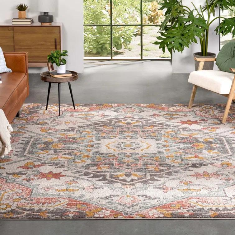 Espey Gwendolyn Blush Bohemian Oriental Medallion Rug