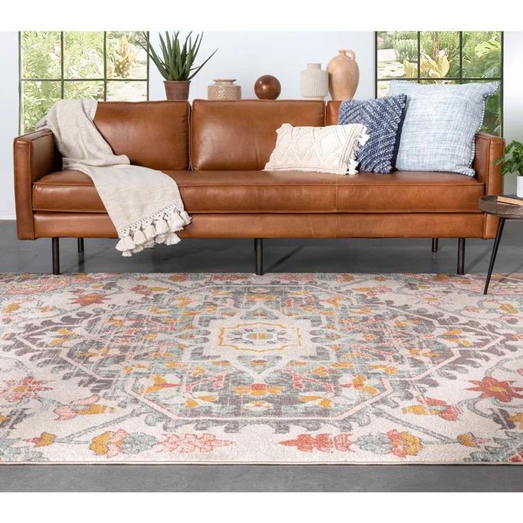 Espey Gwendolyn Blush Bohemian Oriental Medallion Rug