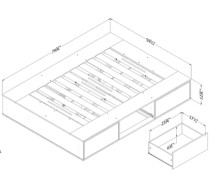 Fusion Queen 6-Drawer Platform Bed Pure Black