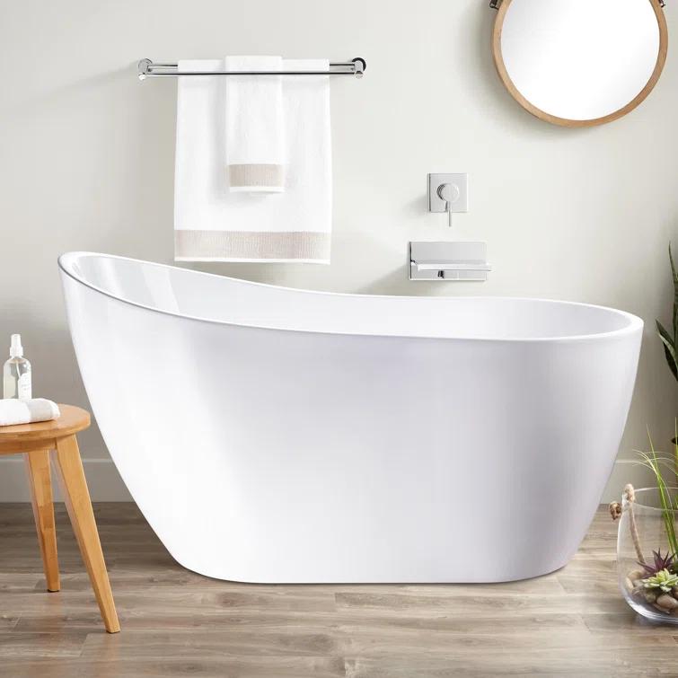 54" X 28" Freestanding Soaking Acrylic Bathtub