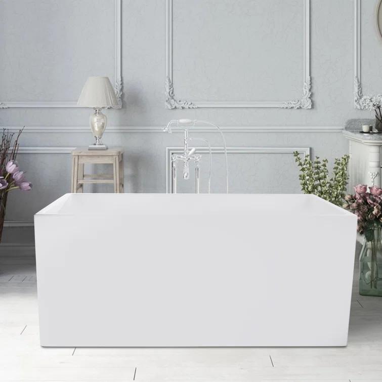 47" x 29" Freestanding Soaking Acrylic Bathtub
