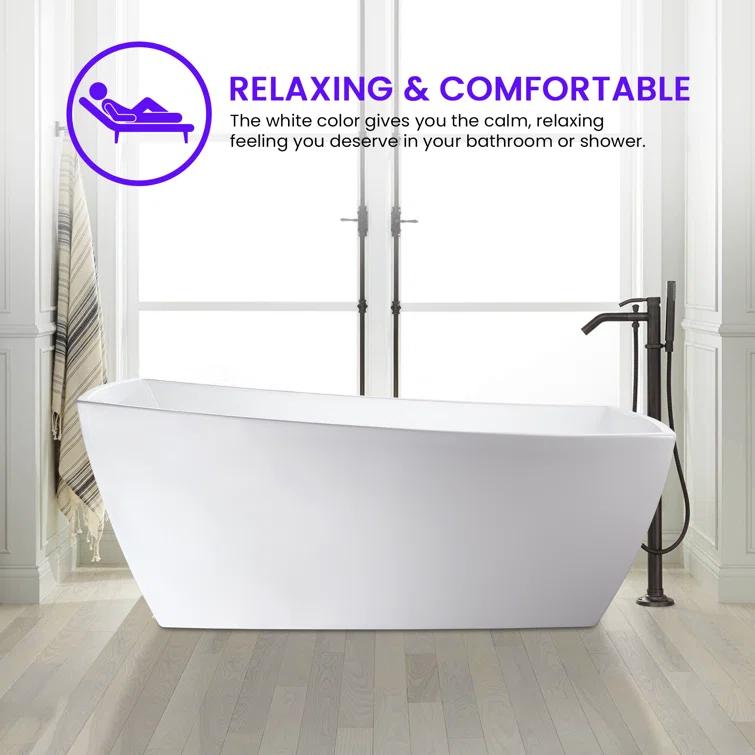 Vanity Art 67" X 31" Acrylic Freestanding Bathtub