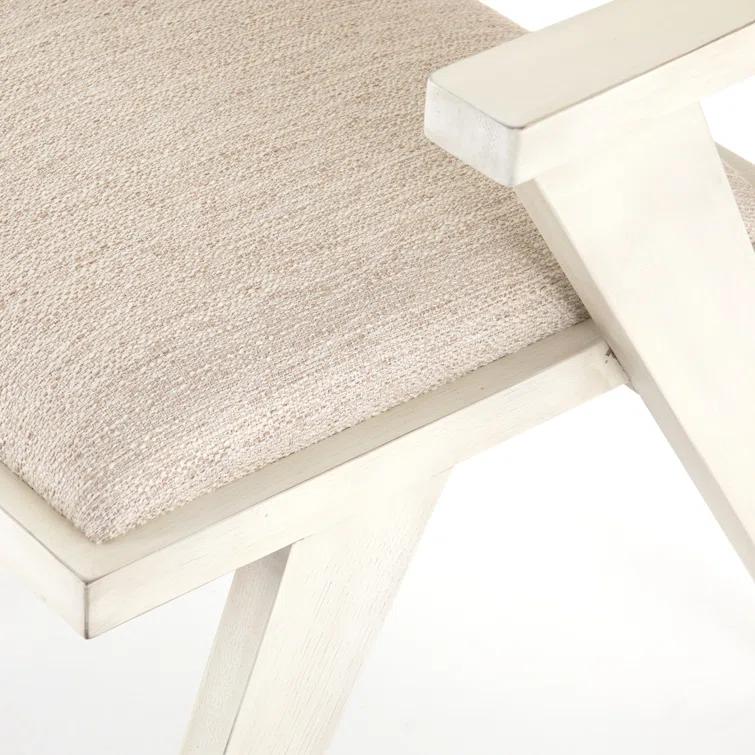 Avant Natural Cream Linen & Cane Wood Arm Chair