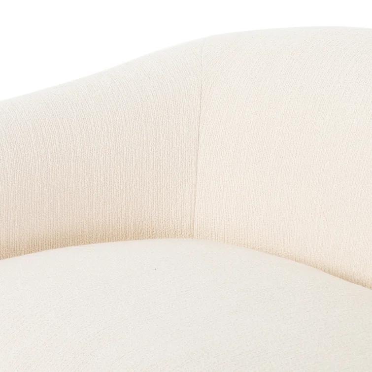 Kerbey Ivory Velvet Rolled Arm Plush Sofa