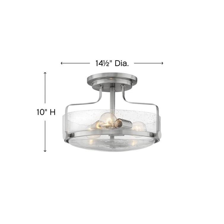 Harper 3-Light Semi-Flush Mount Retro Ceiling Light