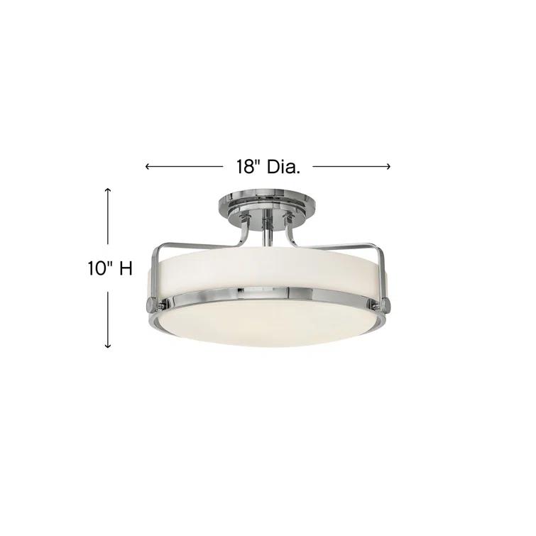 Harper Three Light 18" Retro Bowl Semi-Flush Mount Ceiling Light