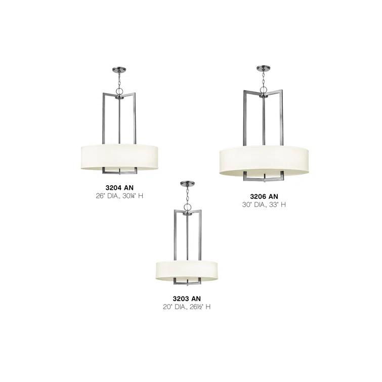 Hampton 3 - Light Unique / Statement Drum Pendant
