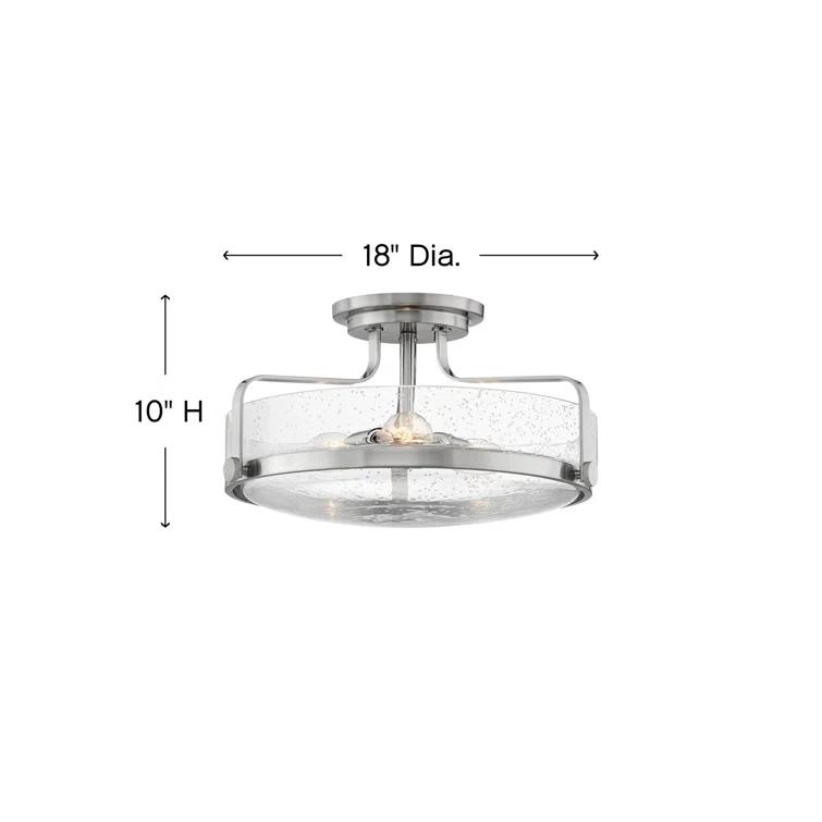 Harper 3-Light Semi-Flush Mount Retro Ceiling Light