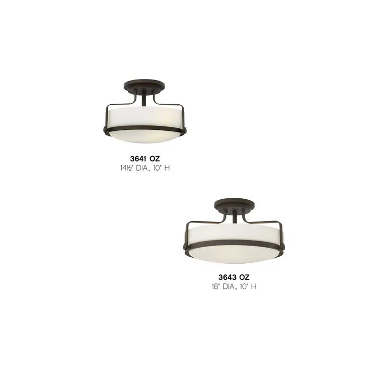 Harper 14.5-in 3-Light Semi-Flush Mount Retro Ceiling Light
